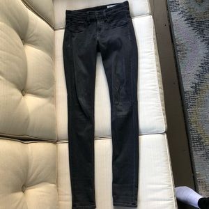 Rag & Bone Mid Rose Skinny Jeans Gray Faded Black 25 0 like new
